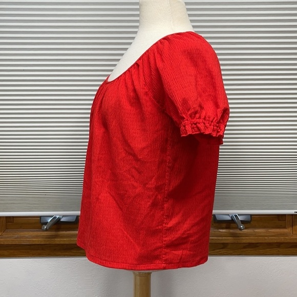 Madewell Texture & Thread Red Peasant Top Size XS - Picture 8 of 9